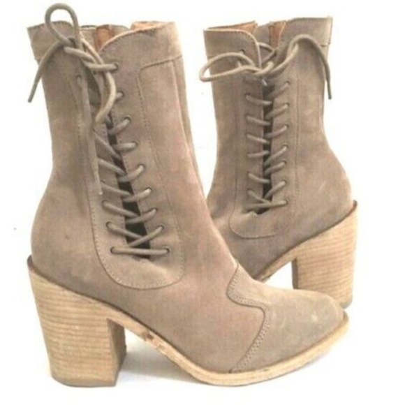 Jeffrey Campbell Suede Lace Up Ankle Boots Size 7.5 - Picture 1 of 8